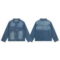 Hochwertige Louis Vuitton Jacken Blue Denim Monogram Kollektion