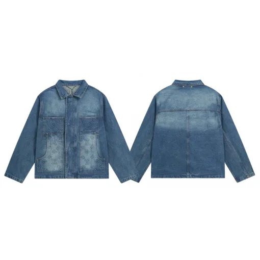 Hochwertige Louis Vuitton Jacken Blue Denim Monogram Kollektion