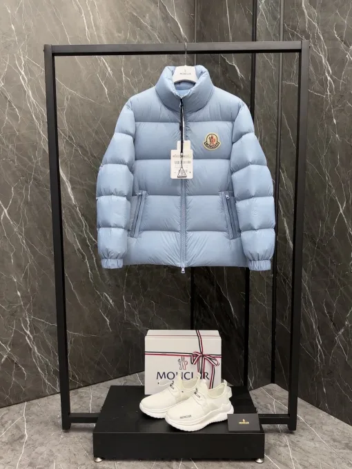 Luxus-Moncler-Mäntel aus Nylon im karierten Stil