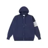 Luxus Thom Browne Jacken Navy Wolle Jacquard Stil