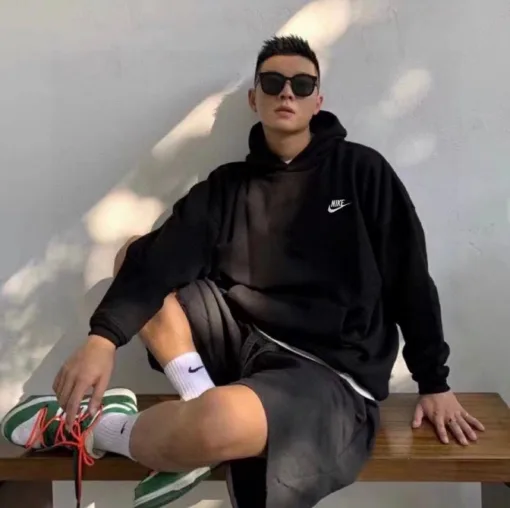 Luxus-Jacken von Nike aus grünem Fleece mit Logo-Kollektion