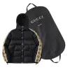 Luxuriöse Gucci Daunenjacke im weißen Canvas-Jacquard-Stil