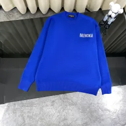 Hochwertige Balenciaga Pullover aus schwarzer Wolljacquard-Kollektion