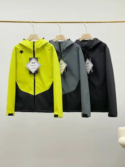 Premium Descente Jacke Schwarz Fleece Atmungsaktiv Style
