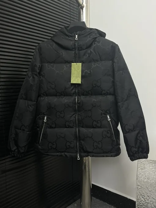 Hochwertige Gucci Jacken Weiß Nylon Jacquard Luxus