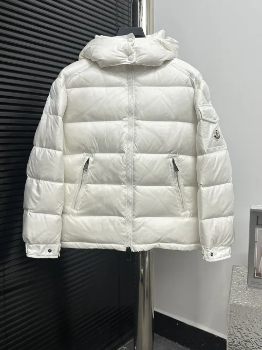 Premium Irreführende Daunenjacke Weiß Nylon Klassischer Stil