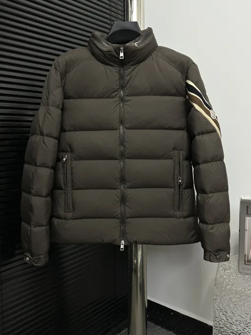 Premium Moncler Mäntel Braun Streifen Stil