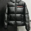 Premium Prada Daunenjacken Rot Nylon Klassischer Stil