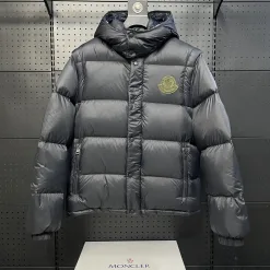 Premium Qualität Moncler Mäntel Schwarz Nylon Modern Style