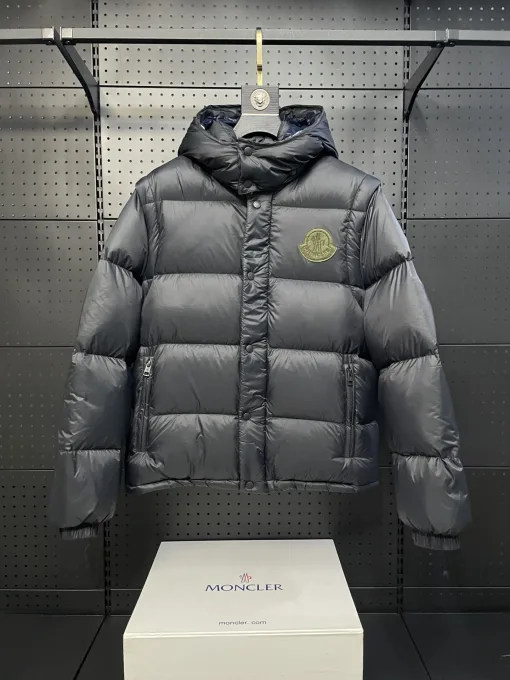 Premium Qualität Moncler Mäntel Schwarz Nylon Modern Style