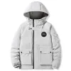 Hochwertige Canada Goose Daunenjacke Schwarz Bestickt Luxus