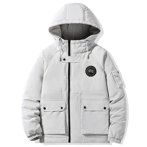 Hochwertige Canada Goose Daunenjacke Schwarz Bestickt Luxus