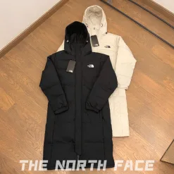 Hochwertige The North Face Daunenjacken Weißes Logo Luxus