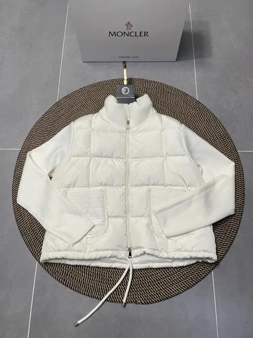 Bestseller Moncler Daunenjacke Schwarz Strick Patchwork Luxus