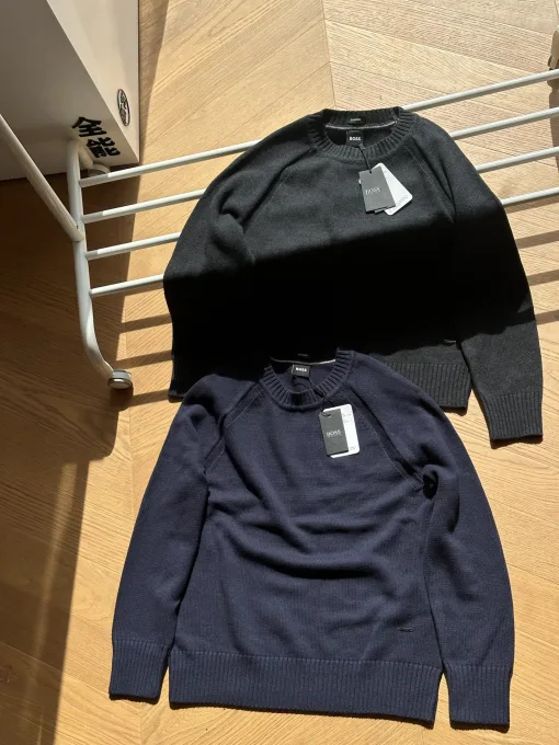 Premium Hugo Boss Pullover Grau Kaschmir Casual Kollektion