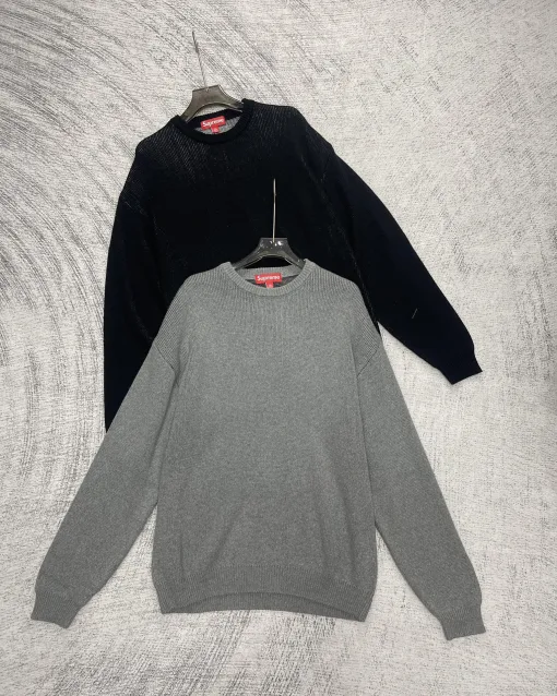 Hochwertige Supreme T-Shirts Schwarz Strick Grafik Luxus