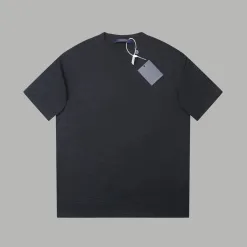 Bestseller Louis Vuitton Kurzarm-Logo-Kollektion aus schwarzer Baumwolle