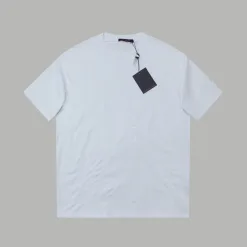 Luxus Louis Vuitton Kurzarm Schwarz Baumwolle Logo Stil