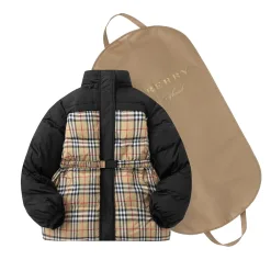 Premium Burberry Daunenjacke Weiß Plaid Kollektion