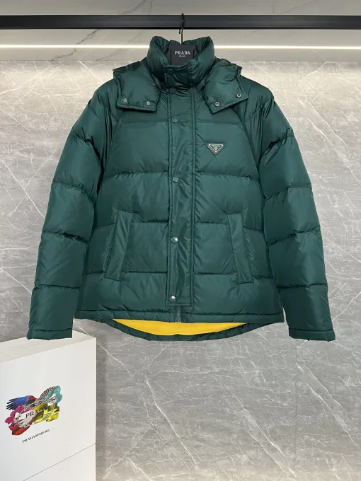 Luxus Prada Mantel Weiß Nylon Modern Style