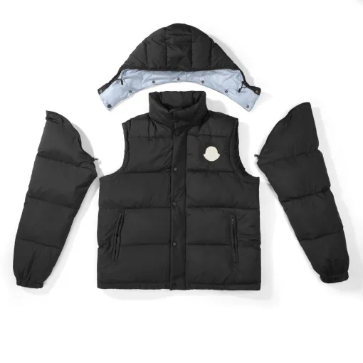 Luxus-Moncler-Mäntel aus schwarzem Nylon, moderne Kollektion