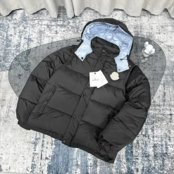 Premium Moncler Mäntel Schwarz Nylon Moderne Kollektion