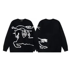 Luxus Burberry Windbreaker Schwarz Strick Jacquard Luxus