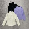 Bestseller Lululemon Mäntel Lila Strick Atmungsaktive Kollektion