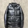 Hochwertige Prada Jacken Schwarzes Leder Minimalistische Kollektion
