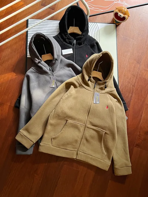 Luxus Ralph Lauren Jacken Schwarz Fleece Retro Luxus