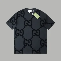 Bestseller Gucci Kurzarm Schwarz Baumwolle Klassischer Stil