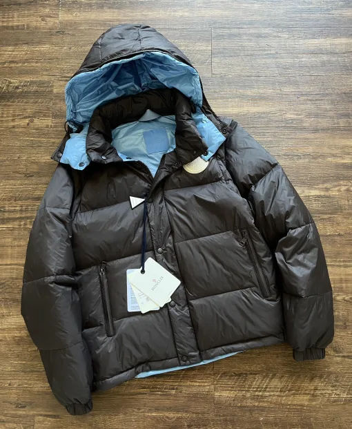Meistverkaufte Moncler Daunenjacken Braun Nylon Logo Style