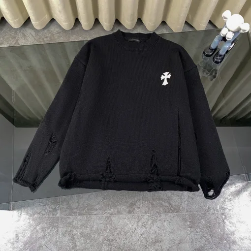 Premium Qualität Chrome Hearts Jacken Schwarz Strick Casual Style