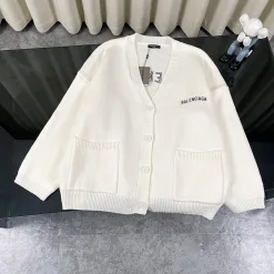 Hochwertige Balenciaga-Jacken aus schwarzer Wolle mit Stickerei
