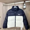 Bestseller Fila Daunenjacken Weiß Patchwork Luxus