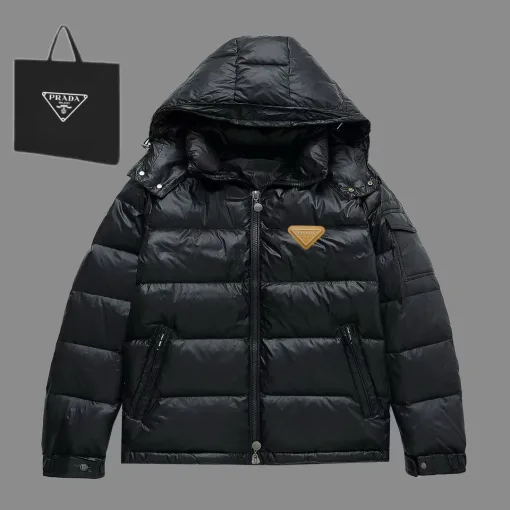 Premium Prada Daunenjacke Weiß Nylon Atmungsaktiver Stil