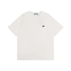 Luxuriöse Prada Kurzarm-Baumwoll-Logo-Kollektion
