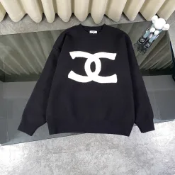 Premium Chanel Mäntel Schwarz Strick Klassisch Luxus