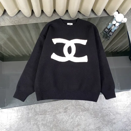 Premium Chanel Mäntel Schwarz Strick Klassisch Luxus