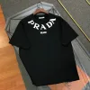 Luxus Prada Kurzarm Weiß Baumwolle Logo Kollektion