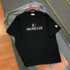 Premium Moncler Kurzarm Weiß Baumwolle Bestickt Stil