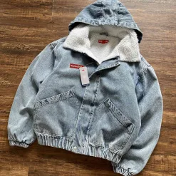 Premium Qualität Supreme Jacken Blue Denim Solid Luxury
