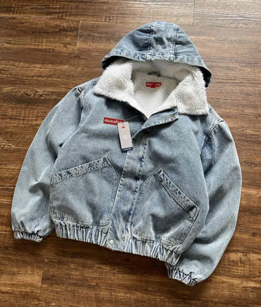Premium Qualität Supreme Jacken Blue Denim Solid Luxury