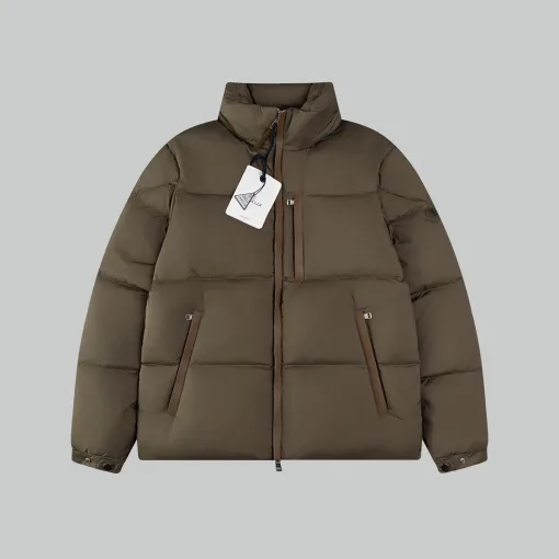 Hochwertige Moncler Jacken Weiß Leder Atmungsaktiv Stil