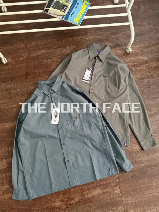 Premium Qualität The North Face Langarmshirt Lila Baumwolle Bestickter Stil