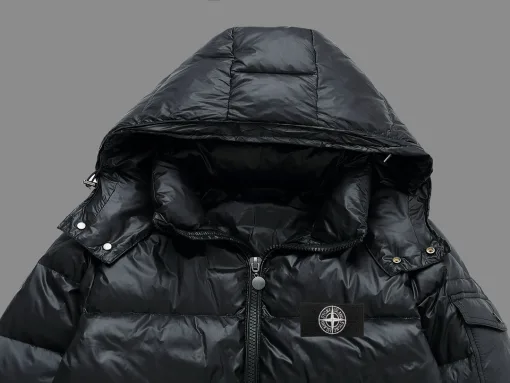 Bestseller Stone Island Daunenjacke Weiß Nylon Atmungsaktiv Luxus