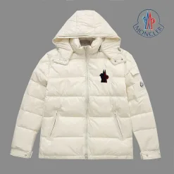 Premium Moncler Daunenjacke Weiß Nylon Atmungsaktiver Stil