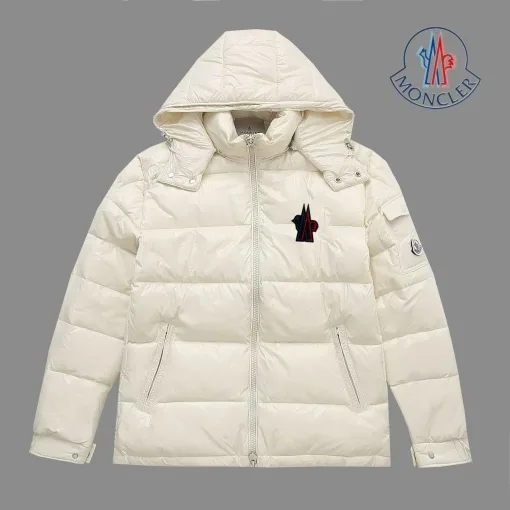Premium Moncler Daunenjacke Weiß Nylon Atmungsaktiver Stil