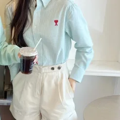 Bestseller Ami Shirt Grün Bestickte Kollektion