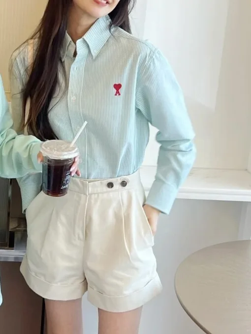 Bestseller Ami Shirt Grün Bestickte Kollektion